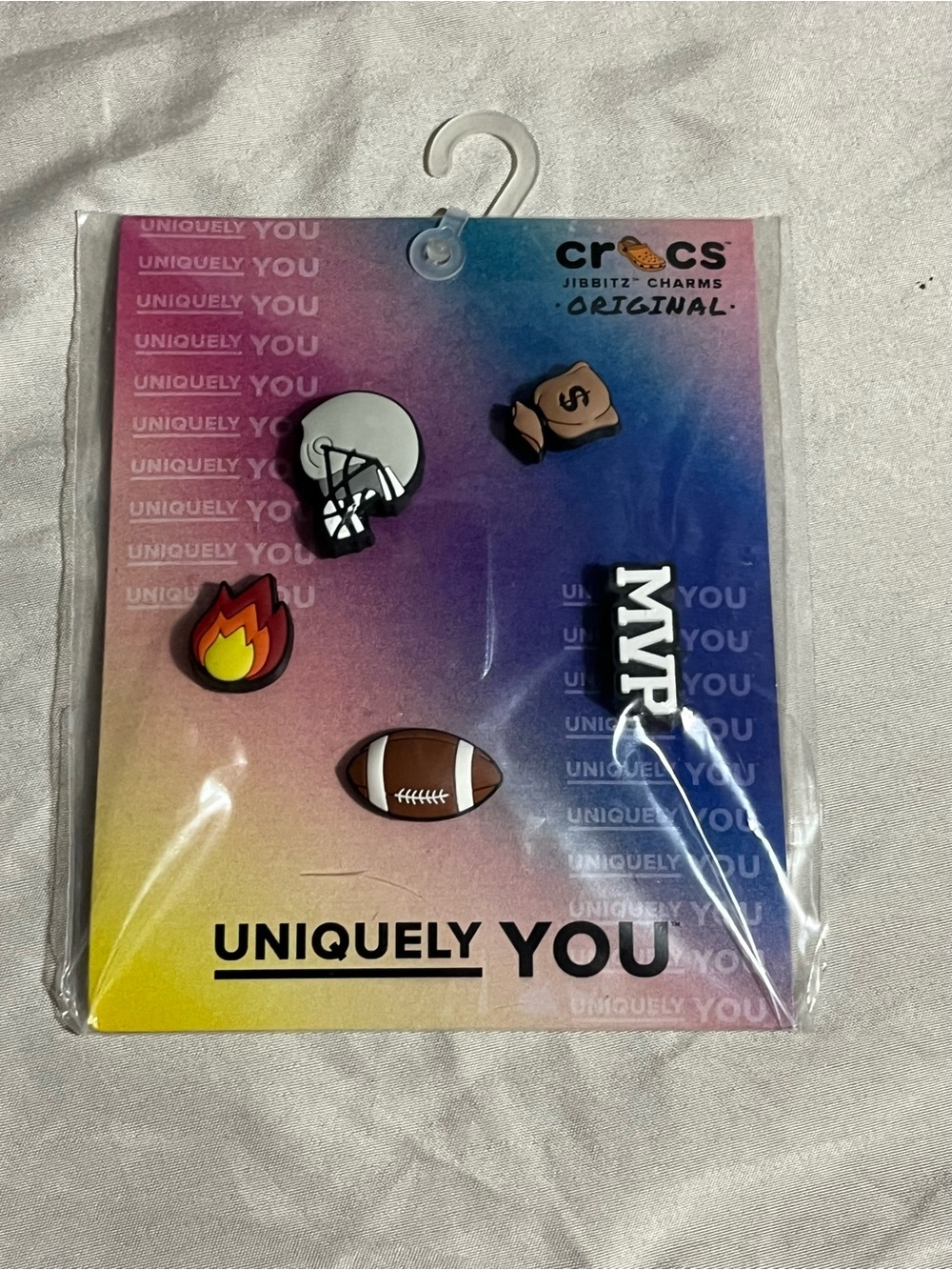 CROCS Multicolor Football Jibbitz Charm Set New in Package